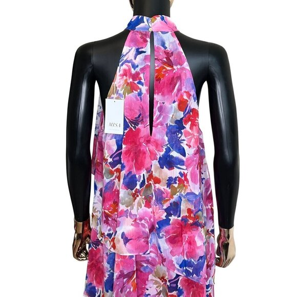 MISA Los Angeles Victorine Pink Floral High Low Dress NWT MSRP $460 - Picture 4 of 10